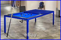 White 7' Modern Convertible Pool Billiard Table'Ultra' dining/desk/game table