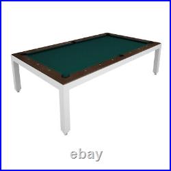 White Powder Coated Fusion Pool Table Wood Top
