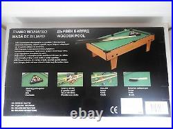 Wood Mini Tabletop Pool Family Game Wooden Billiards Table Set With Legs 76x42cm